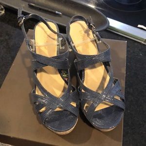 Brand new Kelly & Katie blue wedge sandals size 7